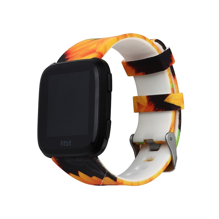 Blumenmuster Silikonarmband Für Fitbit Versa - Stil A-2