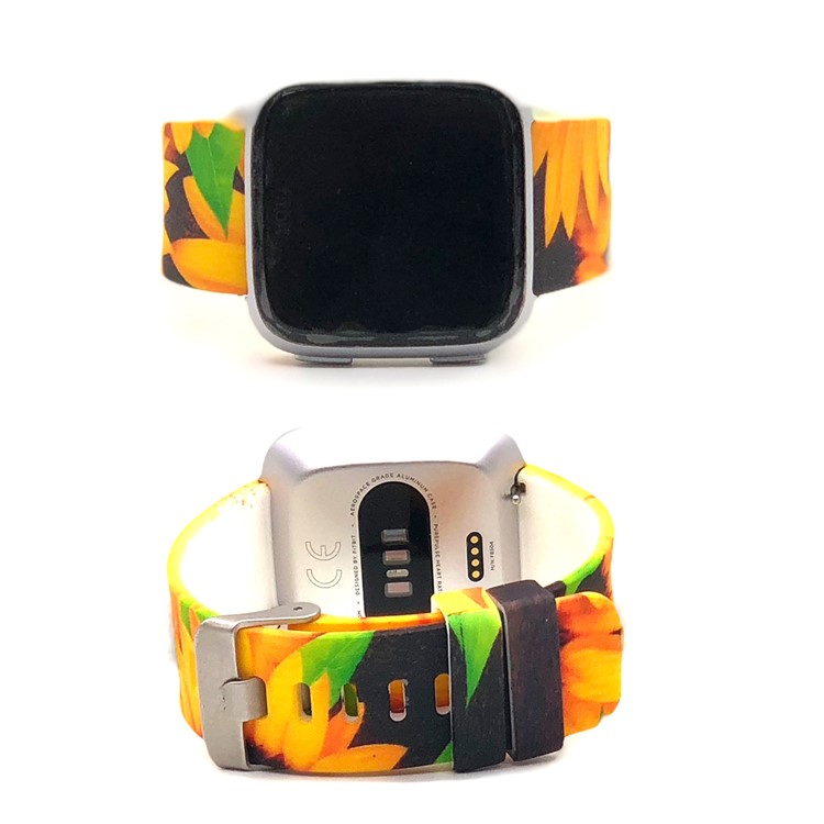 Blumenmuster Silikonarmband Für Fitbit Versa - Stil A-3