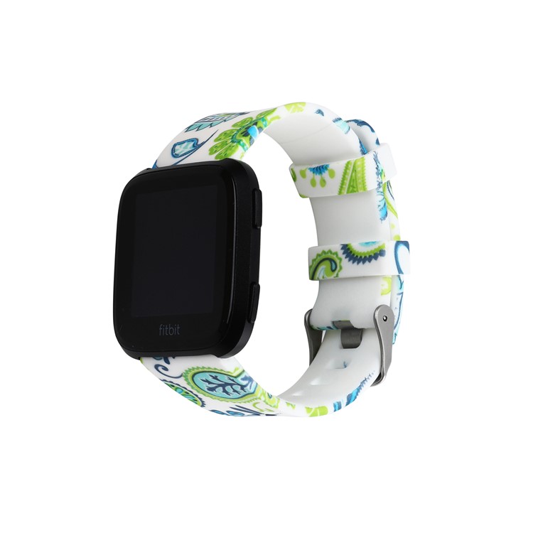 Flower Patterned Flexible Silicone Watch Sports Strap for Fitbit Versa - Style F-2