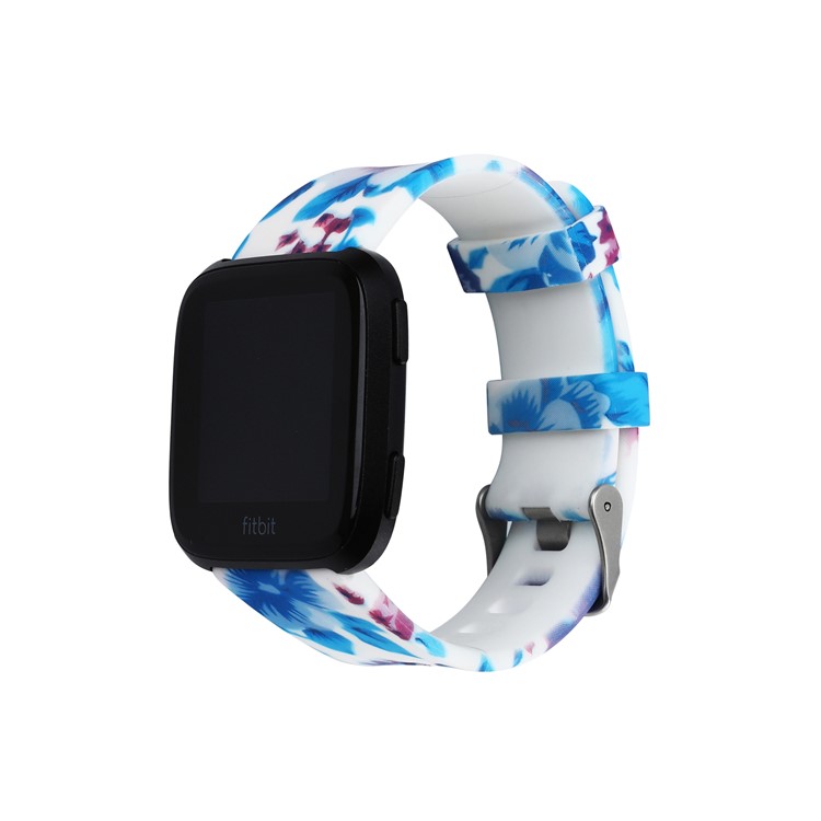 Flower Patterned Flexible Silicone Watch Wrist Strap for Fitbit Versa - Style G-2
