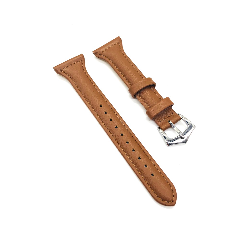 Full Grain Cowhide Leather Watch Strap Accessory Band for Fitbit Versa - Dark Brown-1
