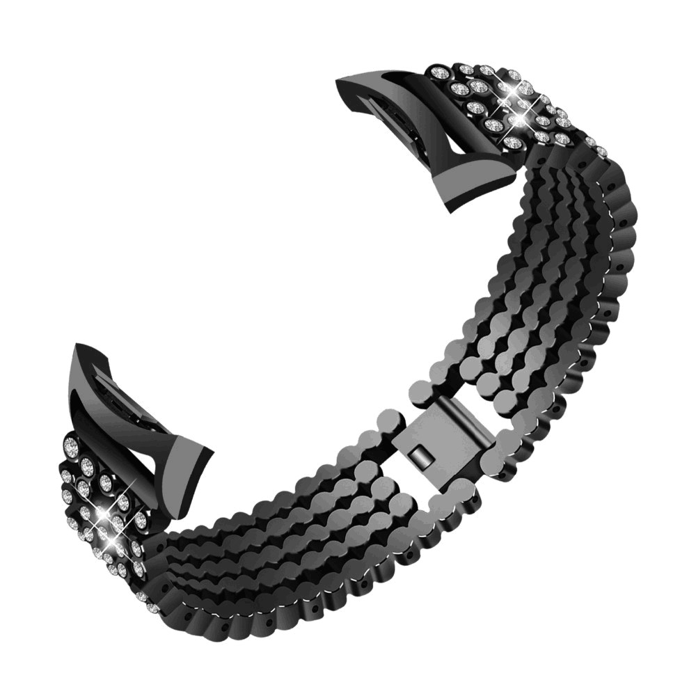 Bling Rhinestone Zinc Alloy Watch Band Replacement for Samsung Gear Fit2 SM-360 - Black-3