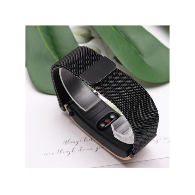 18mm Luxury Milanese Stainless Steel Magnetic Watch Band Part for Huawei TalkBand B5 - Black-10