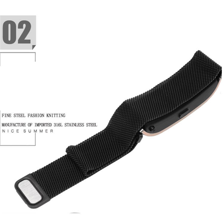 18mm Luxury Milanese Stainless Steel Magnetic Watch Band Part for Huawei TalkBand B5 - Black-4