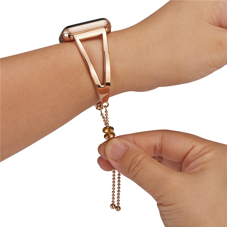 Stylish Stainless Steel Watch Band Bracelet for Apple Watch Series 5 4 44mm / Series 3 2 1 42mm - Rose Gold-4