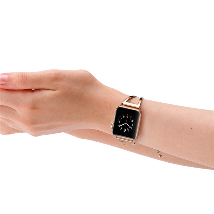 Stylish Stainless Steel Watch Band Bracelet for Apple Watch Series 5 4 44mm / Series 3 2 1 42mm - Rose Gold-6