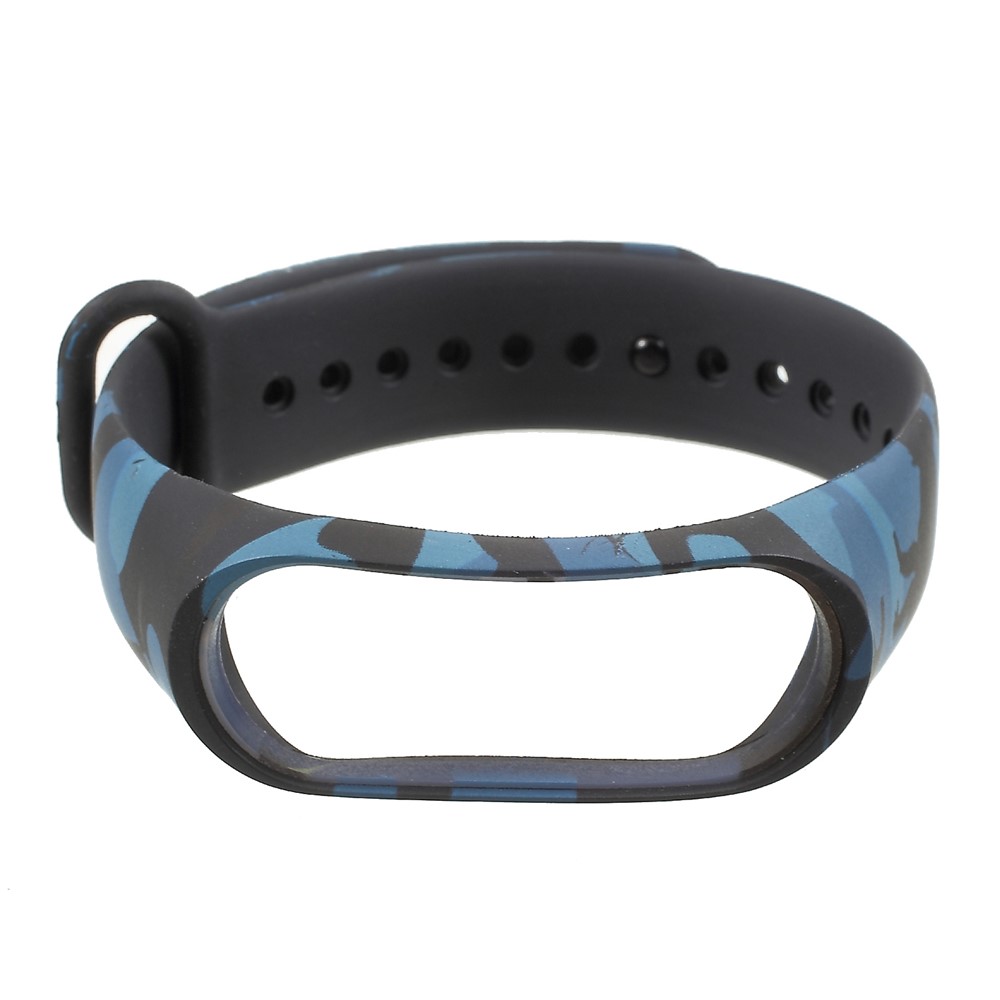 Camouflage Soft Silicone Watch Strap Band for Xiaomi Mi Band 3 - Blue-2