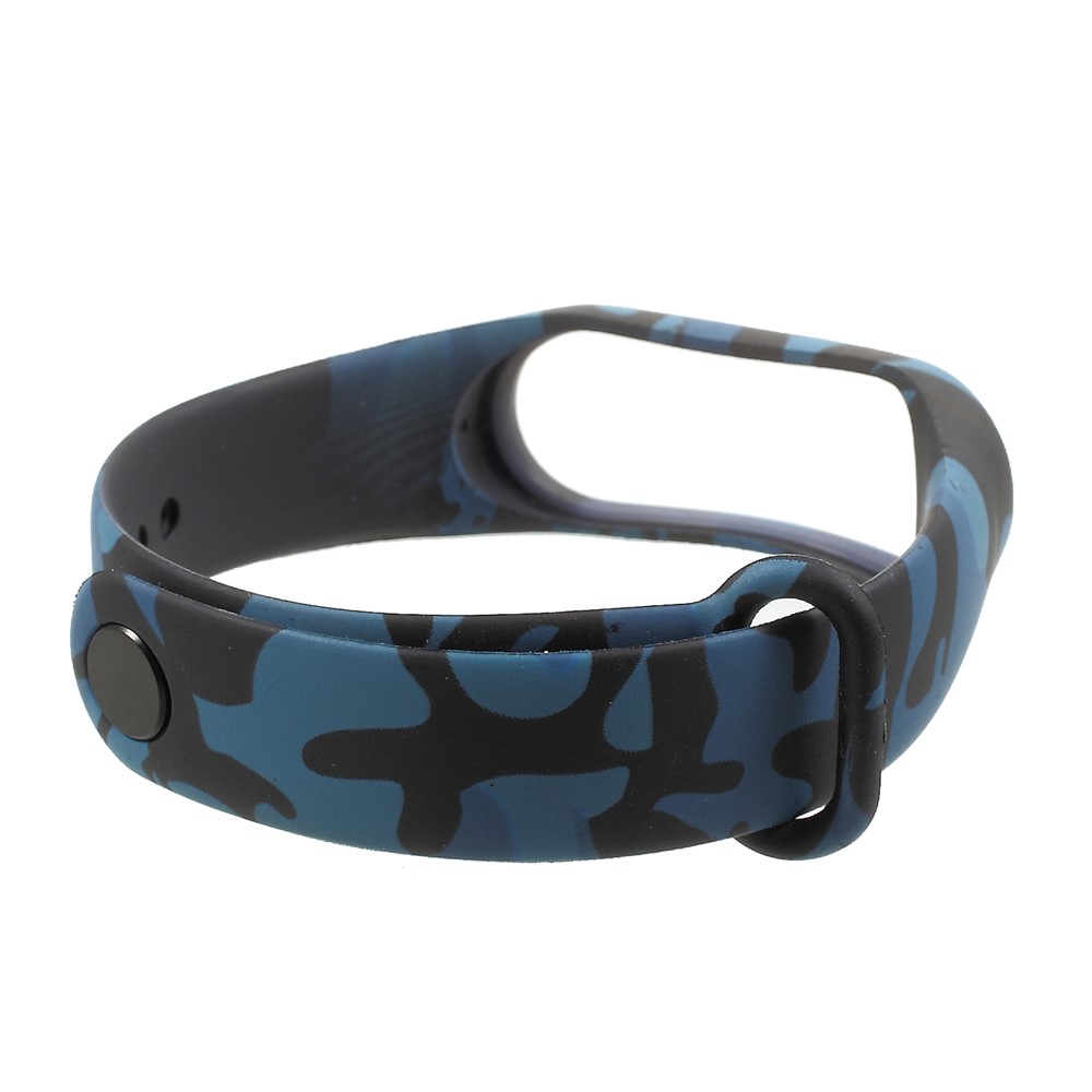 Camouflage Soft Silicone Watch Strap Band for Xiaomi Mi Band 3 - Blue-5