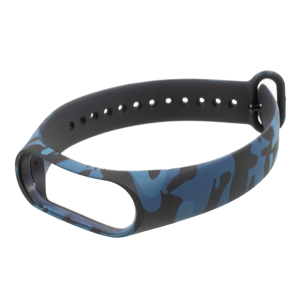 Camouflage Soft Silicone Watch Strap Band for Xiaomi Mi Band 3 - Blue-7