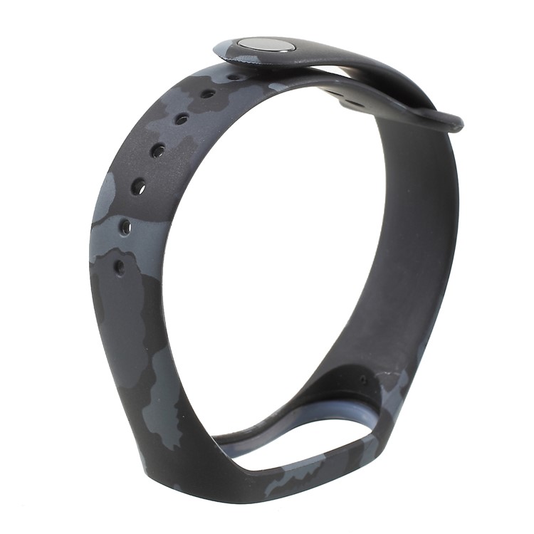 Camuflage Soft Silicone Watch Strap Para Xiaomi Mi Band 3 - Gris-2