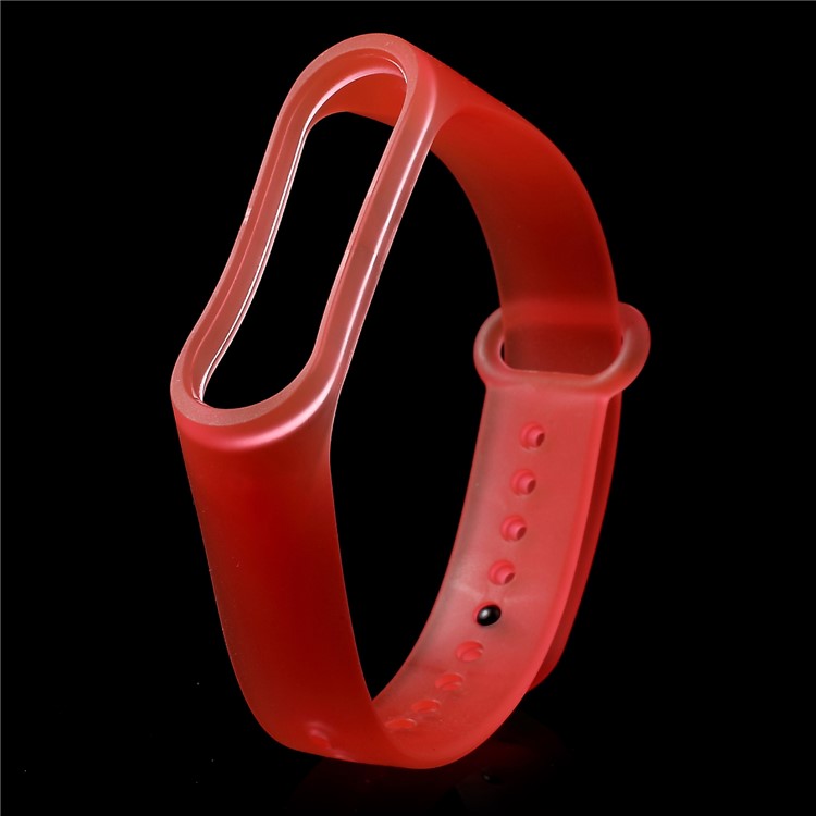 Clear Jelly Soft Silicone Watch Strap Band for Xiaomi Mi Band 3 - Red-1