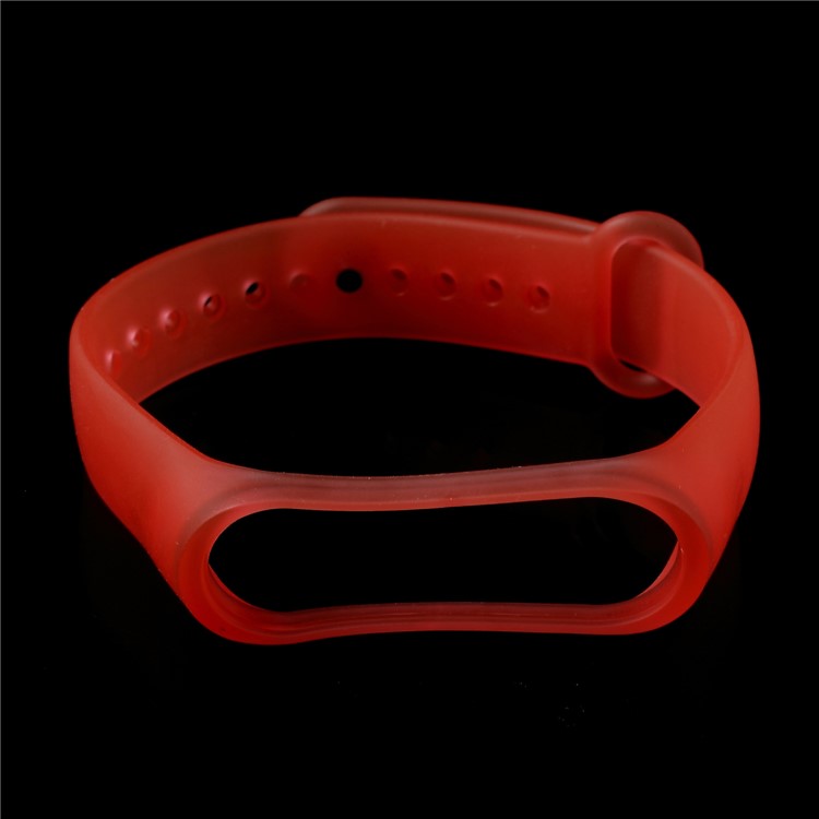 Clear Jelly Soft Silicone Watch Strap Band for Xiaomi Mi Band 3 - Red-4
