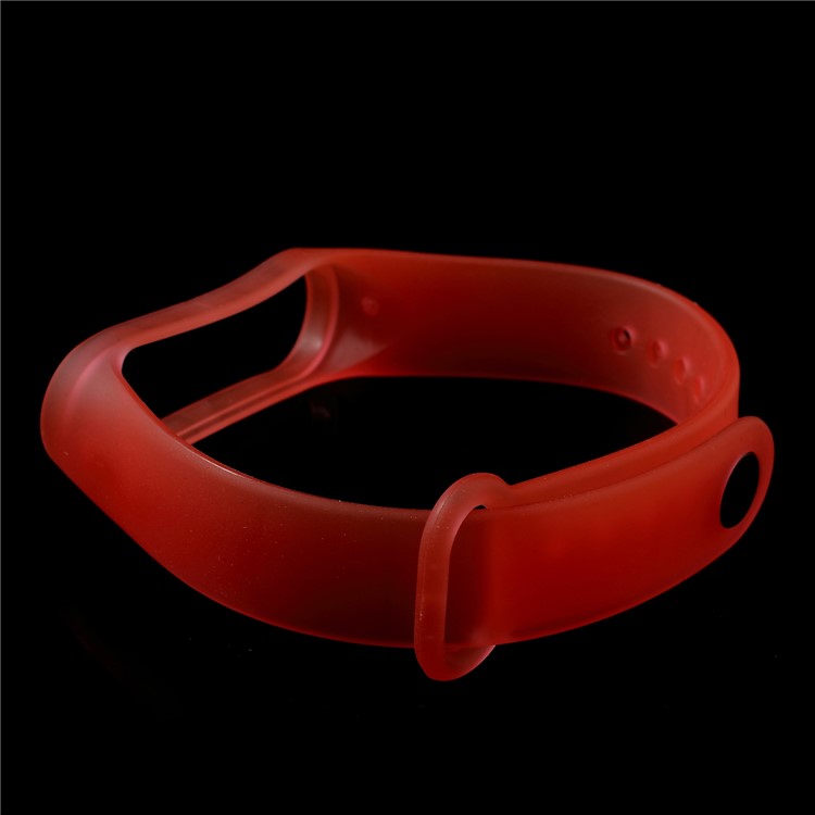 Clear Jelly Soft Silicone Watch Strap Band for Xiaomi Mi Band 3 - Red-5