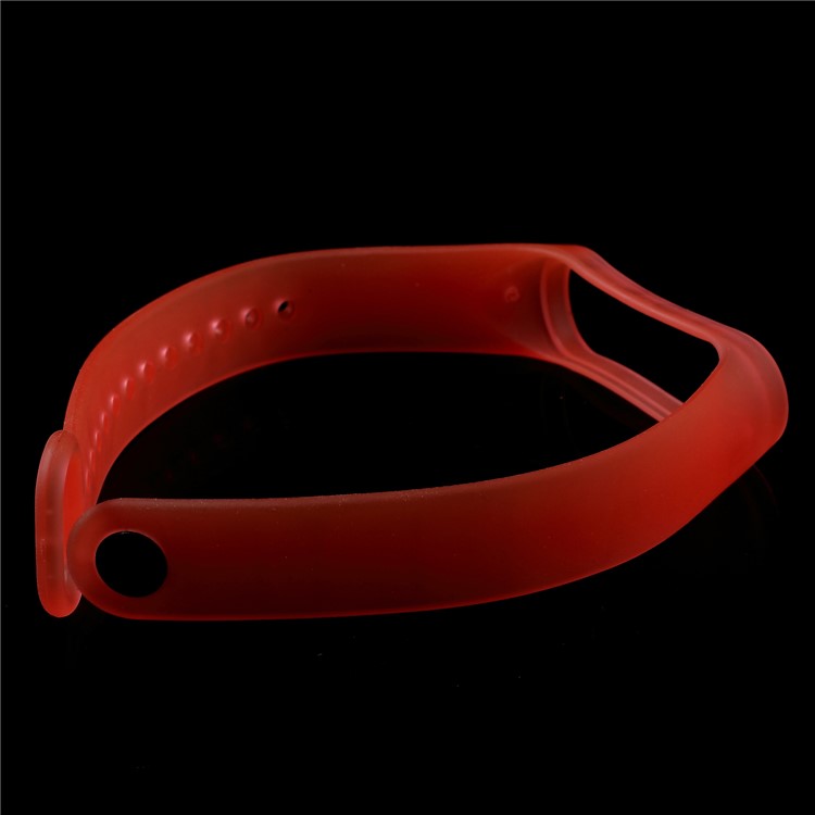 Clear Jelly Soft Silicone Watch Strap Band for Xiaomi Mi Band 3 - Red-6