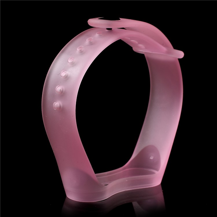 Clear Jelly Soft Silicone Watch Band for Xiaomi Mi Band 3 - Rose-2
