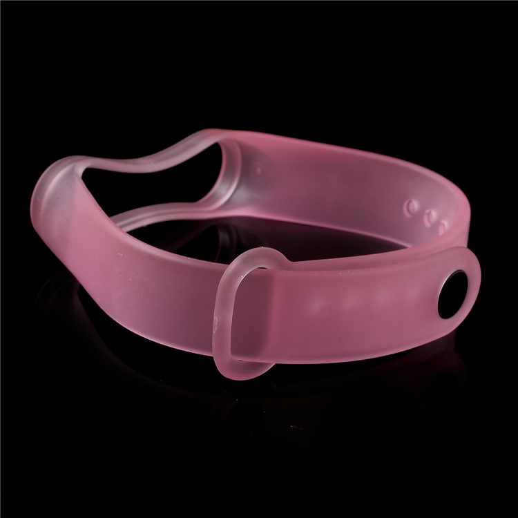 Clear Jelly Soft Silicone Watch Band for Xiaomi Mi Band 3 - Rose-5