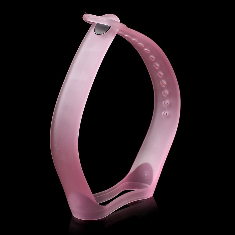Clear Jelly Soft Silicone Watch Band for Xiaomi Mi Band 3 - Rose-6