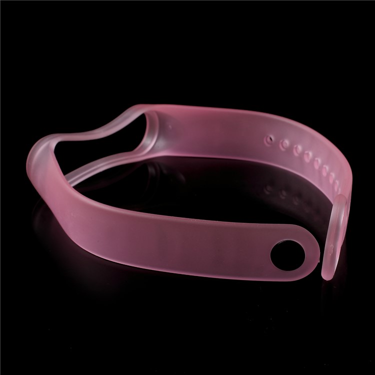Clear Jelly Soft Silicone Watch Band for Xiaomi Mi Band 3 - Rose-7