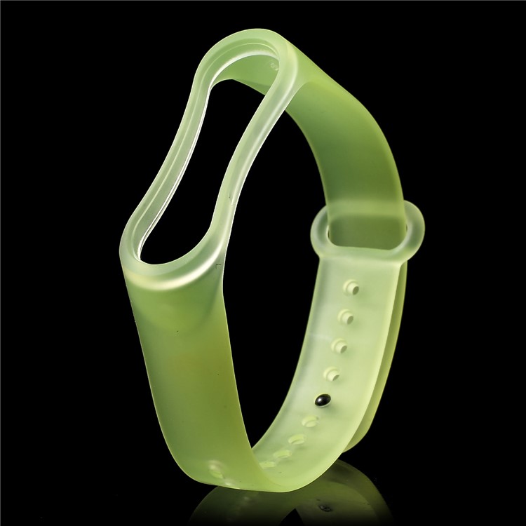 Clear Jelly Soft Silicone Watch Band Replacement for Xiaomi Mi Band 3 - Green-1