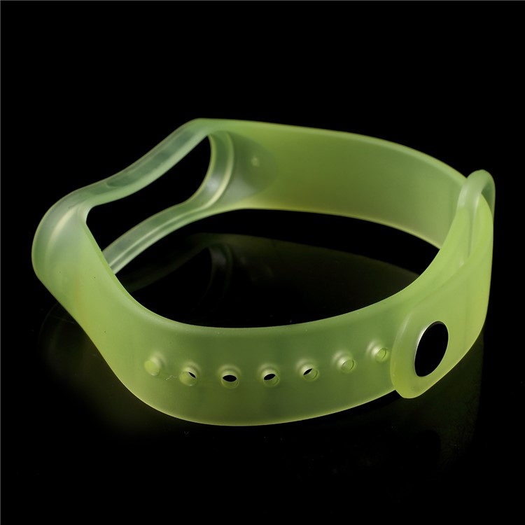 Clear Jelly Soft Silicone Watch Band Replacement for Xiaomi Mi Band 3 - Green-5