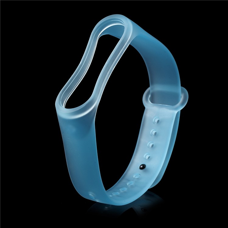 Clear Jelly Soft Silicone Wristwatch Strap Band for Xiaomi Mi Band 3 - Blue-1