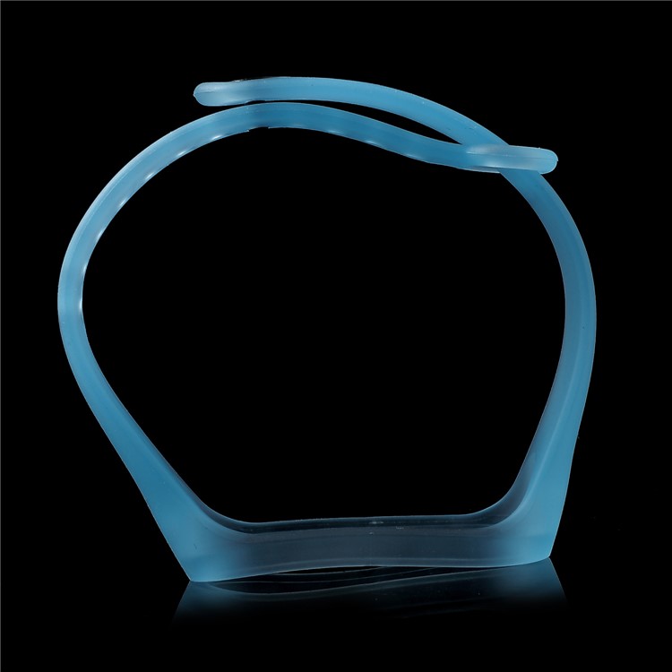 Clear Jelly Soft Silicone Wristwatch Strap Band for Xiaomi Mi Band 3 - Blue-3