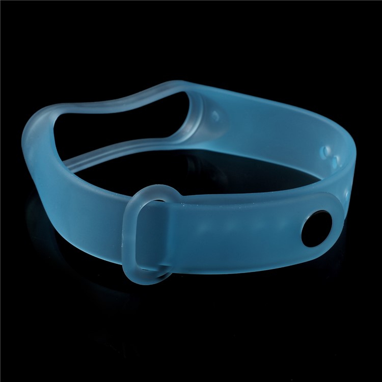 Clear Jelly Soft Silicone Wristwatch Strap Band for Xiaomi Mi Band 3 - Blue-5