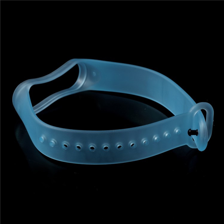 Clear Jelly Soft Silicone Wristwatch Strap Band for Xiaomi Mi Band 3 - Blue-6