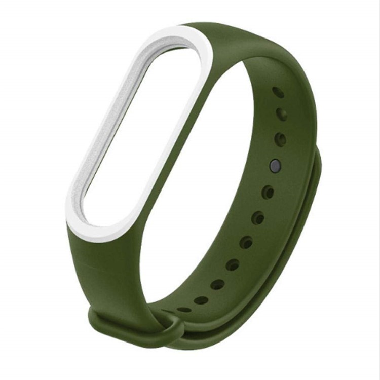 Banda de Cinta de Relógio de Silicone Flexível de Dois Tons Para Xiaomi Mi Band 3 - Exército Verde-2