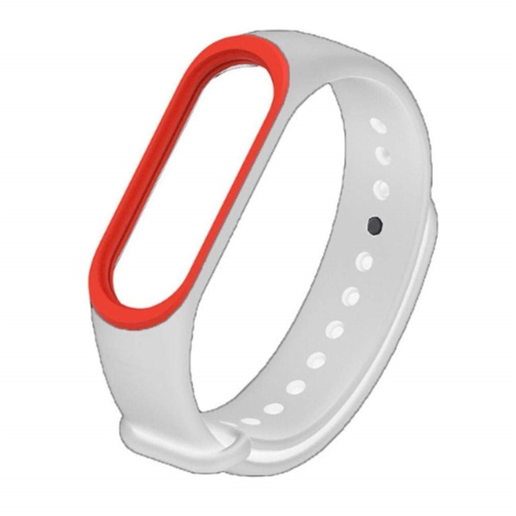 Contrast Color Soft Silicone Watch Band for Xiaomi Mi Band 3 - Silver-2