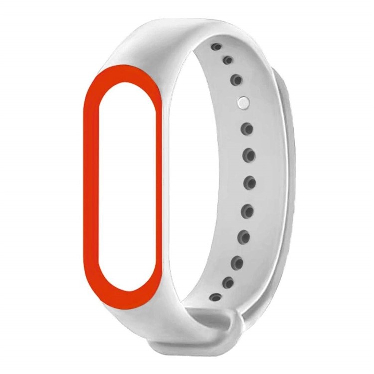 Contrast Color Soft Silicone Watch Band for Xiaomi Mi Band 3 - Silver-3