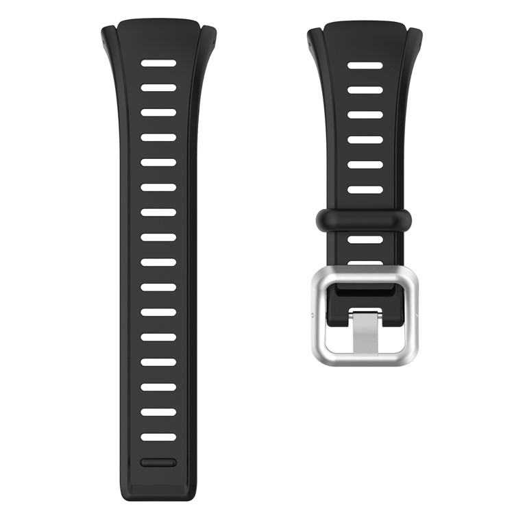Men Silicone Sport Watch Strap with Installation Tools for Polar FT60 - Black-2