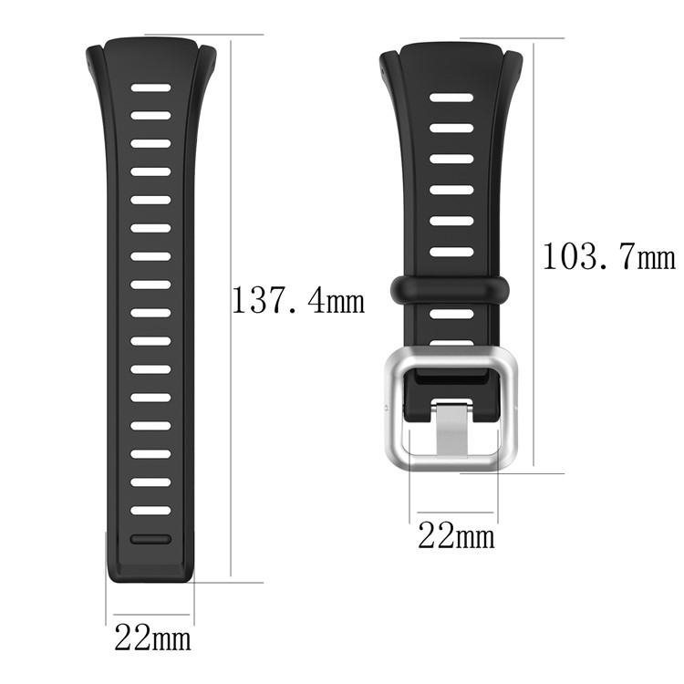 Männer Silikonsportuhrband Mit Installationstools Für Polar FT60 - Schwarz-3