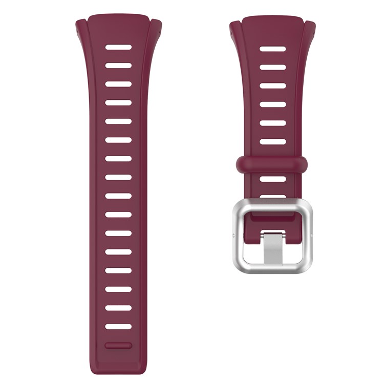 Men Silicone Sport Watch Band Replacement with Installation Tools for Polar FT60 - Wine Red-2