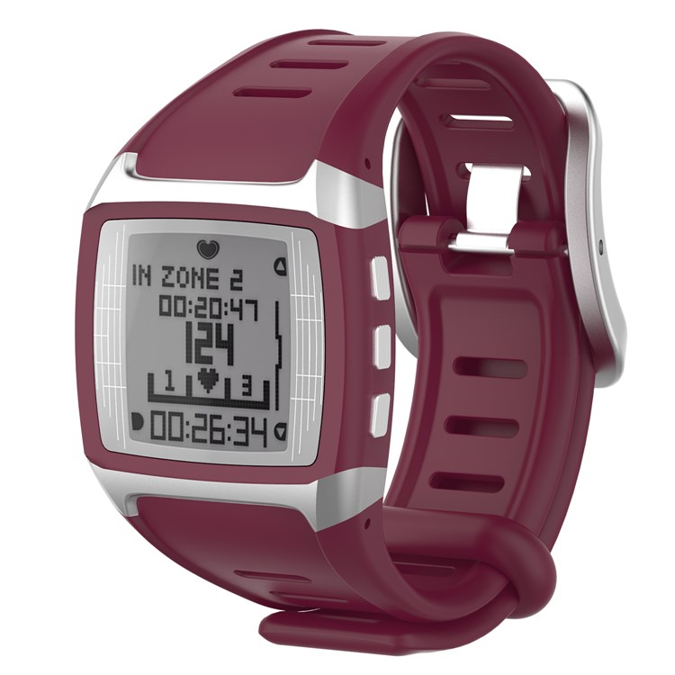 Men Silicone Sport Watch Band Replacement with Installation Tools for Polar FT60 - Wine Red-3