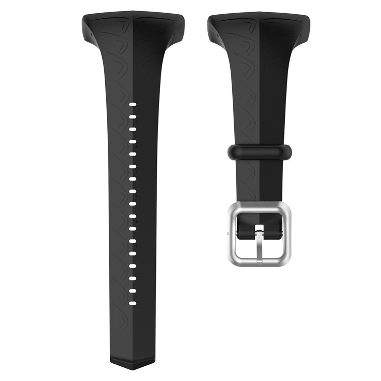 Women Silicone Sport Watch Strap with Installation Tools for Polar FT60 - Black-2