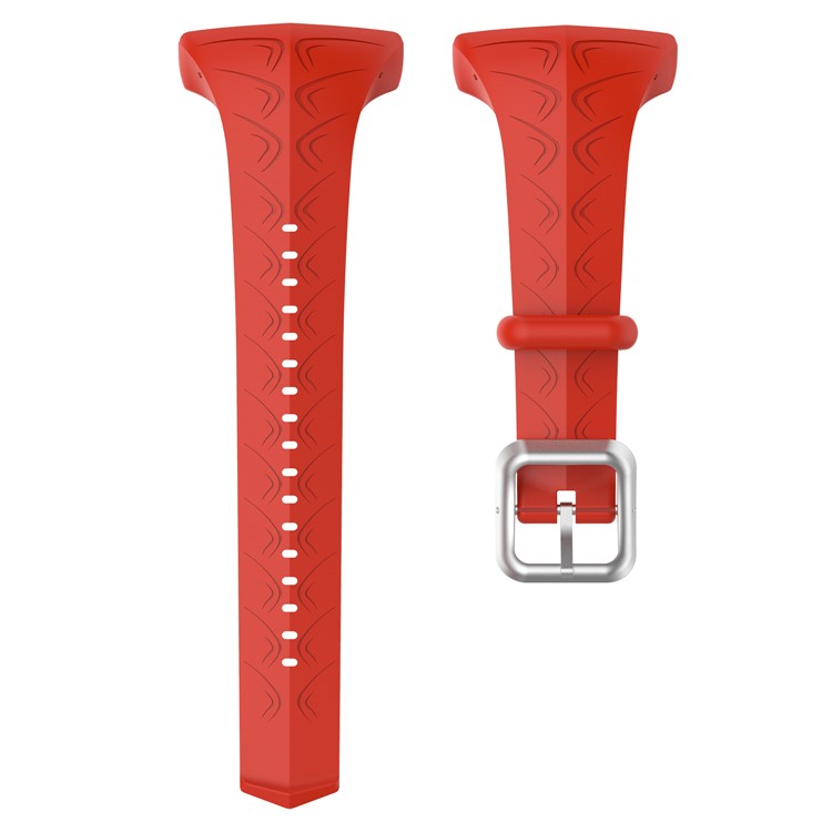 Women Silicone Sport Watch Band Replacement with Installation Tools for Polar FT60 - Red-2