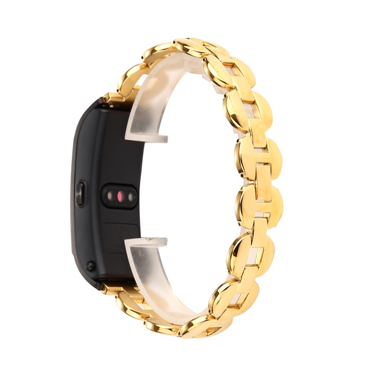 D-shape Rhinestone Decor Metal Watch Strap Replacement for Huawei TalkBand B5 - Gold-2