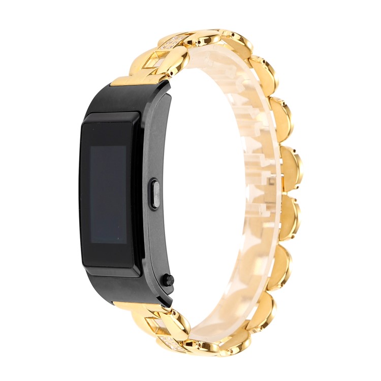 D-shape Rhinestone Decor Metal Watch Strap Replacement for Huawei TalkBand B5 - Gold-3