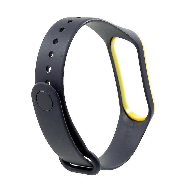 Muñequera De Silicona Blanda Bicolor Para Xiaomi Mi Band 3 - Amarillo / Negro-4