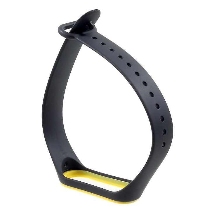 Muñequera De Silicona Blanda Bicolor Para Xiaomi Mi Band 3 - Amarillo / Negro-6
