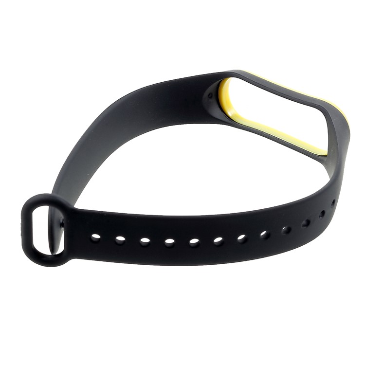 Muñequera De Silicona Blanda Bicolor Para Xiaomi Mi Band 3 - Amarillo / Negro-7