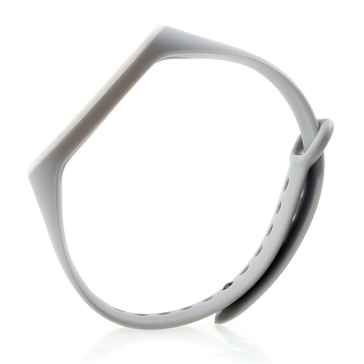 Madena de Muñeca de Silicona Suave Bicolor Para Xiaomi Mi Smart Band 4 / Mi Banda 3 - Blanco / Gris