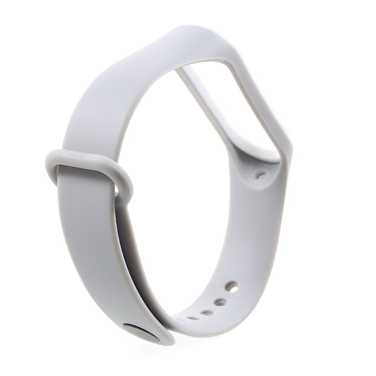 Muñequera De Silicona Bicolor Para Xiaomi Mi Band 3 - Blanco / Gris-4