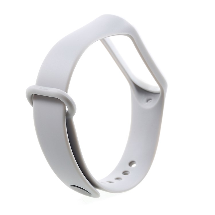 Madena de Muñeca de Silicona Suave Bicolor Para Xiaomi Mi Smart Band 4 / Mi Banda 3 - Blanco / Gris