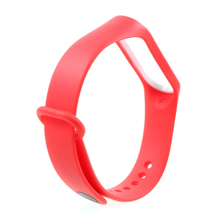 Banda Bicolor Correa De Silicona Suave Para Xiaomi Mi Banda 3 - Blanco / Rojo-4
