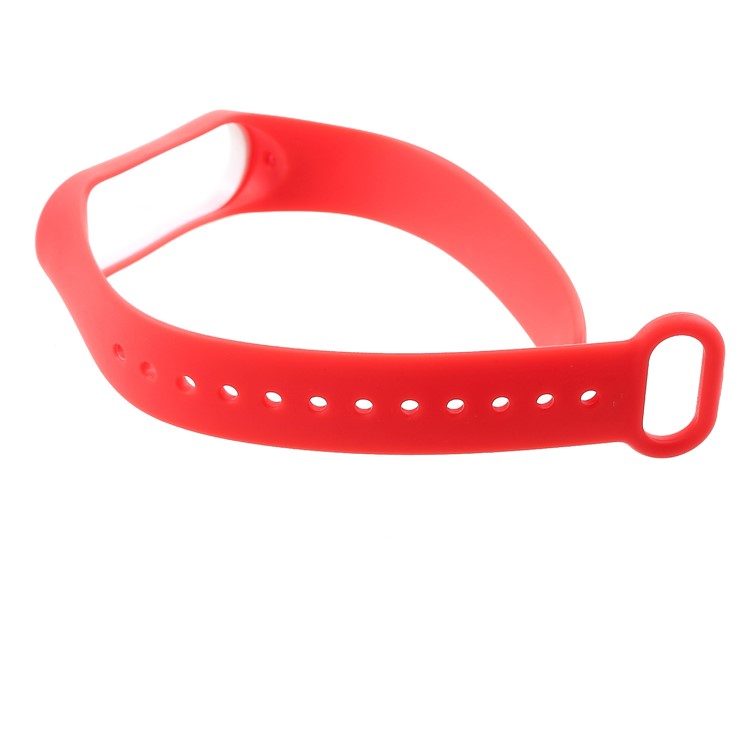 Banda Bicolor Correa De Silicona Suave Para Xiaomi Mi Banda 3 - Blanco / Rojo-6