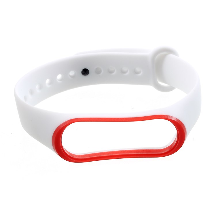 Two-tone Silicone Wrist Band for Xiaomi Mi Band 3 - Red / White-1