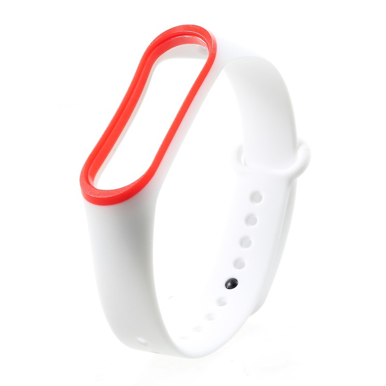Two-tone Silicone Wrist Band for Xiaomi Mi Band 3 - Red / White-2