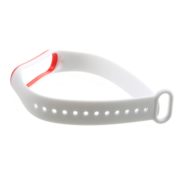 Two-tone Silicone Wrist Band for Xiaomi Mi Band 3 - Red / White-5